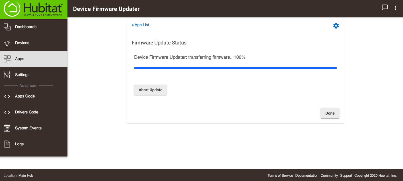 Screenshot of "100 percent complete"