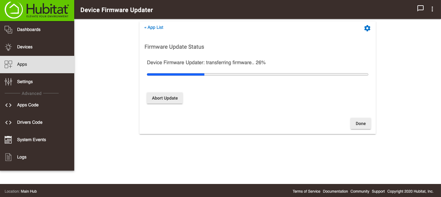 Screenshot of "26 percent complete"