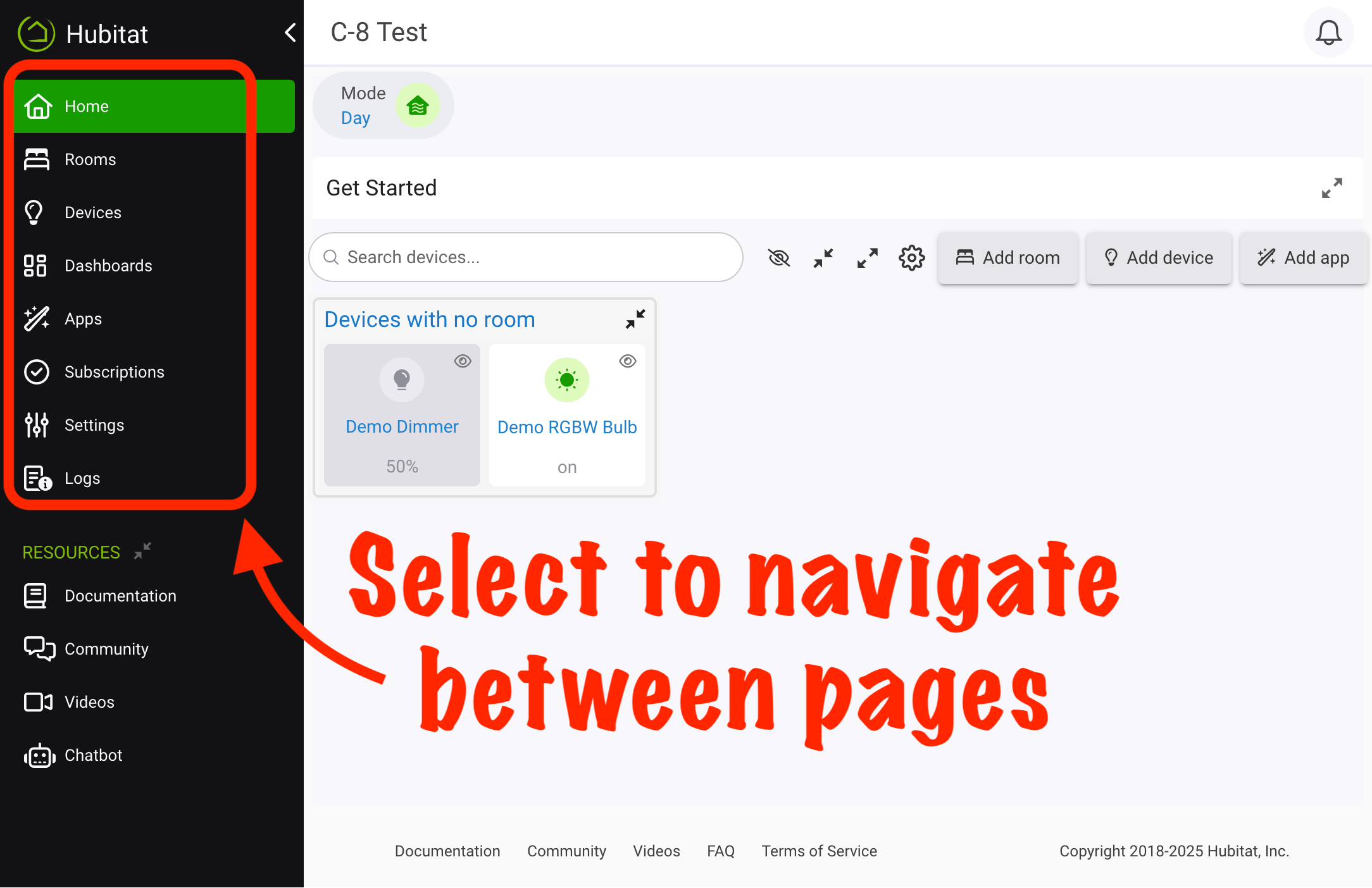 Screenshot: Left-side (sidebar) icons