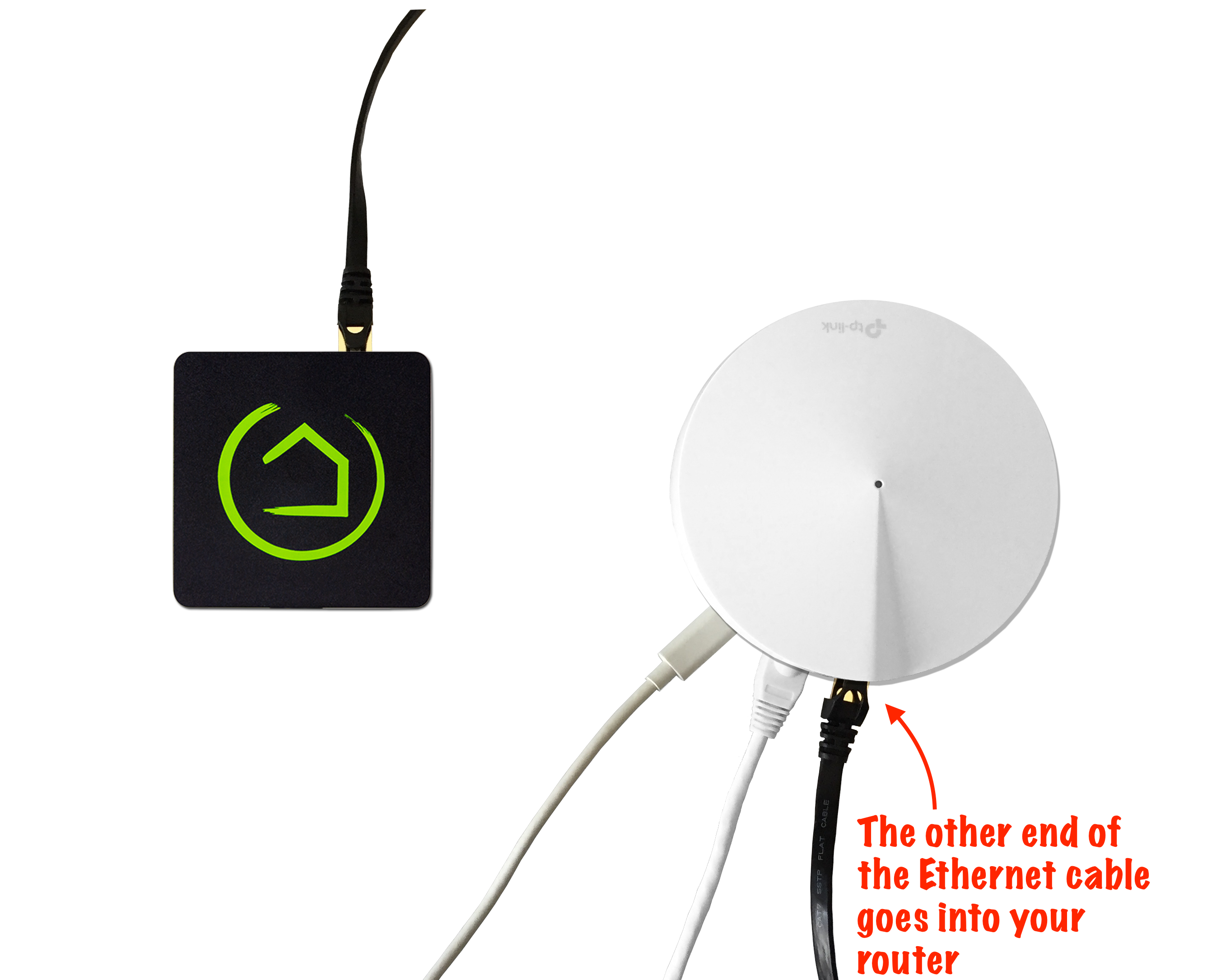 Photo: Insert other end of included Ethernet cable into router