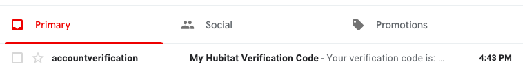 Screenshot: Verification email example sender and subjet