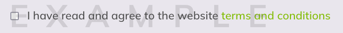 Screenshot: TOS checkbox