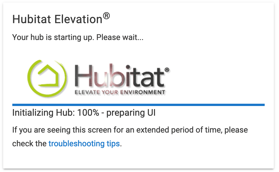 Screenshot: "Hub starting up..."